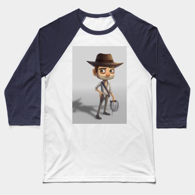 Indiana Jones fanart Baseball T-Shirt by The Art of William